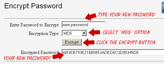 Screenshot: Encrypt Password Tool