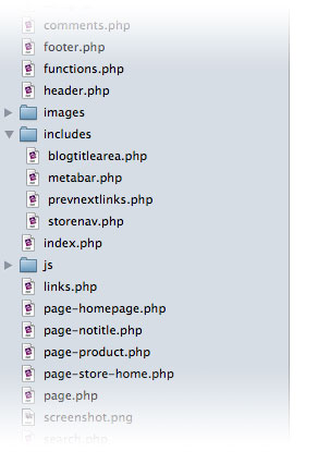 Screenshot of theme includes directory