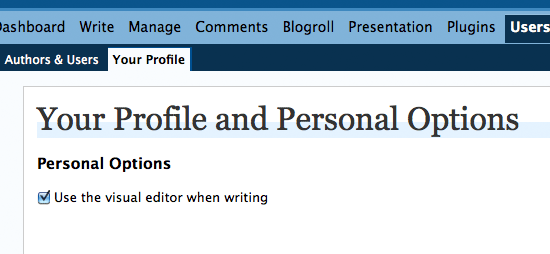 WP 2.3.3 - User Profile Page