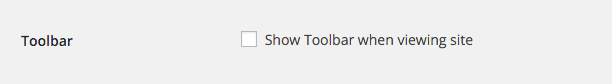 WP User Profile Setting - Disable Toolbar