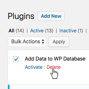 Uninstall WordPress Plugin