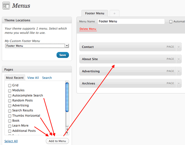 Diagram: Create a WordPress Menu